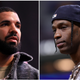 Drake at his Till Death Do Us Part rap battle on October 30, 2021 in Long Beach, Calif.; Travis Scott at Game Six of the World Series on November 02, 2021 in Houston, Texas.